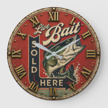 Live Bait Rustic Fishing Vintage Bass Fisherman 