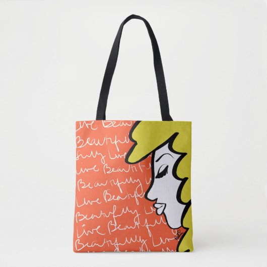 Live Beautiful Canvas-tags Tote Bag (Voorkant)