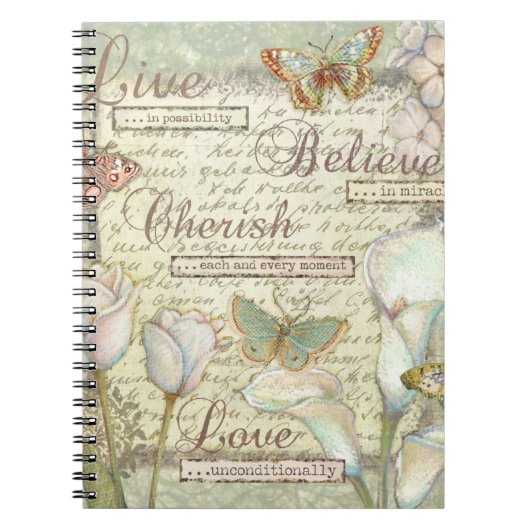 Live Believe Cherish Notitieboek (Voorkant)