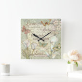 Live Believe Cherish Vierkante Klok (Huis)