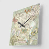 Live Believe Cherish Vierkante Klok (Hoek)