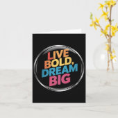 Live Bold Dream Big Sticker Kaart (Gele Bloem)