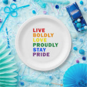 Live Bold Love Trots Blijf Pride Paper Bord (Feest)