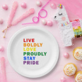 Live Bold Love Trots Blijf Pride Paper Bord (Feest)