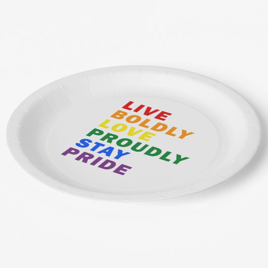 Live Bold Love Trots Blijf Pride Paper Bord (Gekanteld)