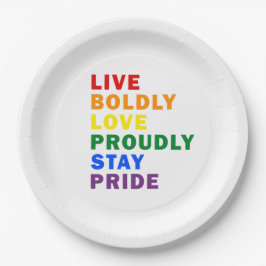 Live Bold Love Trots Blijf Pride Paper Bord