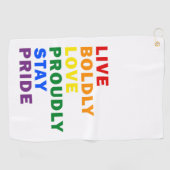 Live Bold Love Trots Blijf Trots Golf Handdoek (Horizontaal)