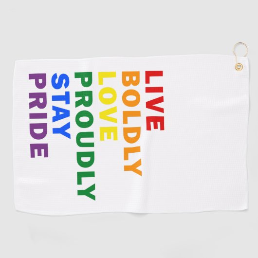 Live Bold Love Trots Blijf Trots Golf Handdoek (Horizontaal)