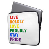Live Bold Love Trots StayPride Electronics Bag Laptop Sleeve (Voorkant Links)