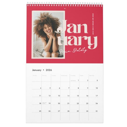 Live Bold | Moderne Motivatie fotokalender Kalender (Jan 2026)