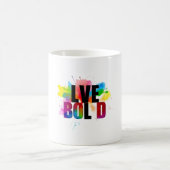 Live Bold Rainbow Waterverf Typografie Koffiemok (Center)
