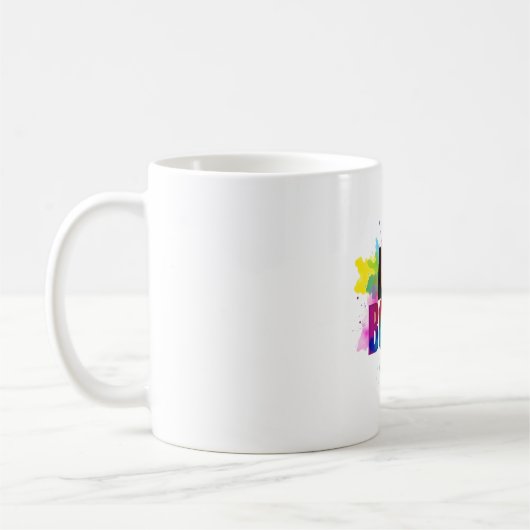 Live Bold Rainbow Waterverf Typografie Koffiemok (Links)