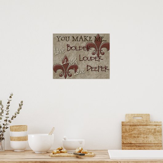 Live Bolder Laugh Louder Love Deeper Poster (Keuken)
