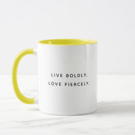 Live Boldly Fun Typografie Twee-Tons Mok
