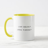 Live Boldly Fun Typography Two-Tone Mug Mok (Links)