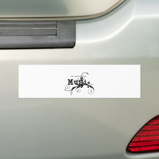 Live, Breathe, Dream Music Bumpersticker (Op auto)