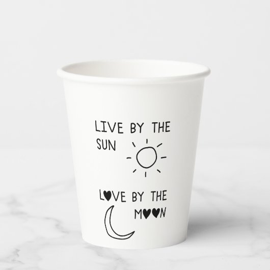 Live by the sun Love by the moon Papieren Bekers (Voorkant)