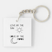 Live by the sun Love by the moon Sleutelhanger (Achterkant)