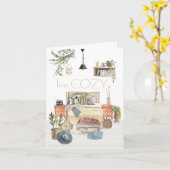 Live Cozy Hygge Homely Slaapkamer Scene Wit Kaart (Gele Bloem)