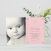 Live Cross Photo Baptism/Christening Invitation Kaart (Staand voorkant)