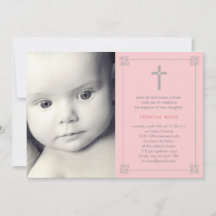 Live Cross Photo Baptism/Christening Invitation