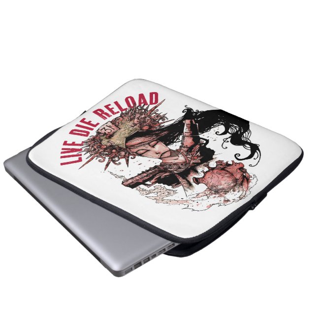 Live Die Reload art-laptophoes Laptop Sleeve (Voorkant onderkant)