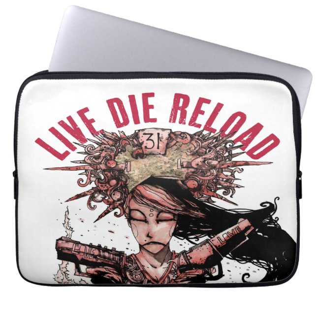 Live Die Reload design laptophoes Laptop Sleeve (Voorkant)