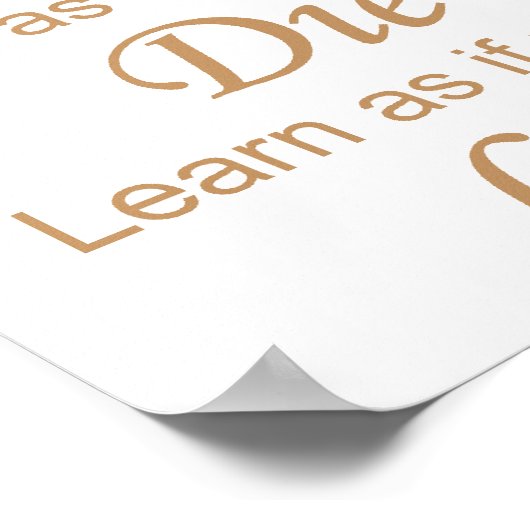 Live - Die Tomorrow yellow Poster (Hoek)