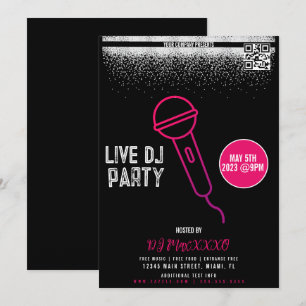 Live DJ Night Event Party Bar Flyer Kaart