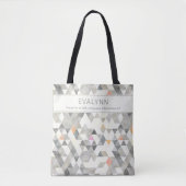 Live door Faith Gray Triangle Pattern Persoonlijk Tote Bag (Voorkant)