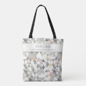 Live door Faith Gray Triangle Pattern Persoonlijk Tote Bag (Achterkant)
