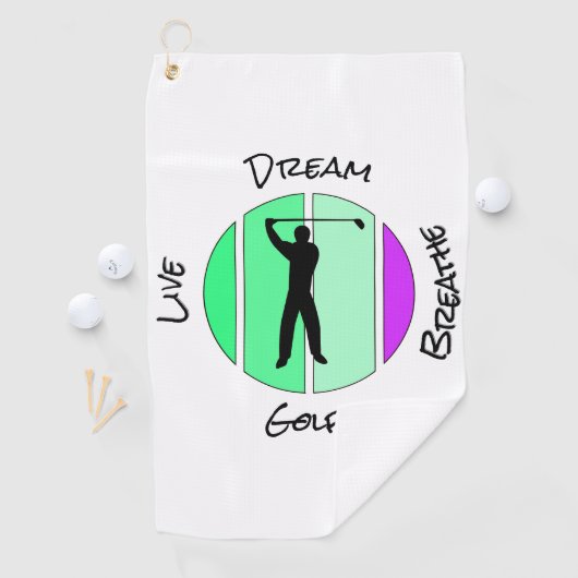 Live, dream, breathe golf golfhanddoek (Insitu)