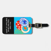 Live Dream wees gek en vun een kleurrijke doodle Bagagelabel (Voorkant horizontaal)