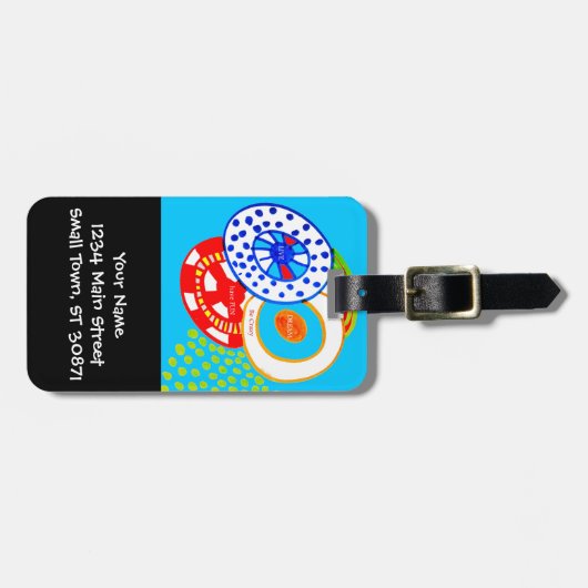 Live Dream wees gek en vun een kleurrijke doodle Bagagelabel (Voorkant horizontaal)