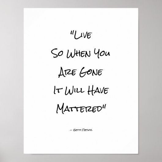 Live dus als je weg bent, zal het veranderd zijn poster (Voorkant)