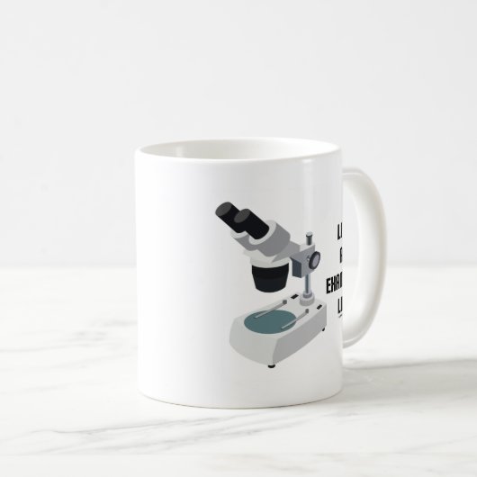 Live een onderzocht levenssamengestelde microscoop koffiemok (Voorkant rechts)