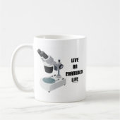 Live een onderzocht levenssamengestelde microscoop koffiemok (Links)