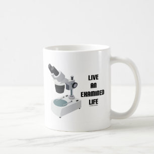 Live een onderzocht levenssamengestelde microscoop koffiemok