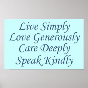 Live Eenvoudig blauw Poster