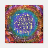 Live eenvoudig citeren  bloemencijfers magneet (Voorkant)