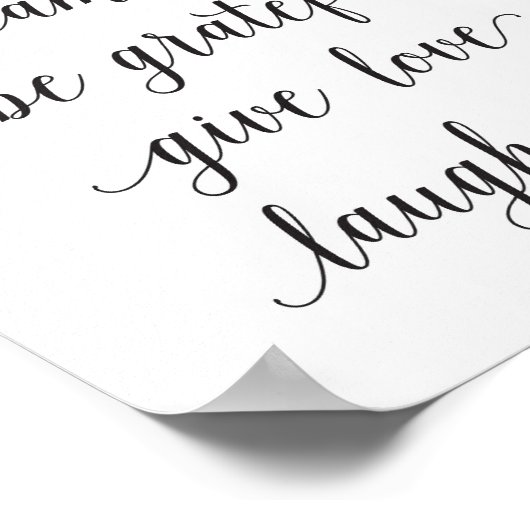 Live, eenvoudig, droom groot - kunstdruk - quote poster (Hoek)