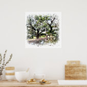 *~* Live eik New Orleans Living Oaks Art Painting Poster (Keuken)
