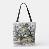 *~* Live eik New Orleans Living Oaks Art Painting Tote Bag (Achterkant)