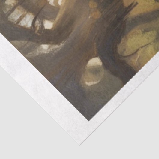 Live eiken Spaans mos olieverfschilderij Decoupage Tissuepapier (Detail)