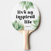 Live en geïnspireerd leven Succulent Black en Whit Tafeltennisbatje (Achterkant)