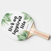 Live en geïnspireerd leven Succulent Black en Whit Tafeltennisbatje (Zijkant)