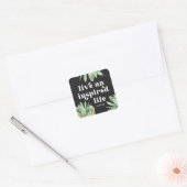 Live en geïnspireerd leven Succulent Black en Whit Vierkante Sticker (Envelop)