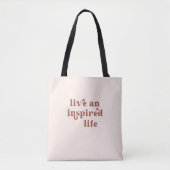 Live en geïnspireerd leven Terracotta Blush Tote Bag (Voorkant)
