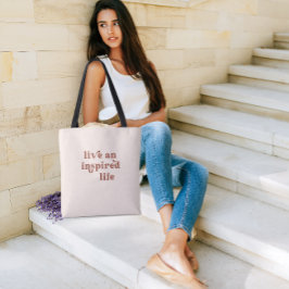 Live en geïnspireerd leven Terracotta Blush Tote Bag