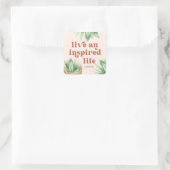 Live en geïnspireerd leven Terracotta Succulent Vierkante Sticker (Tas)
